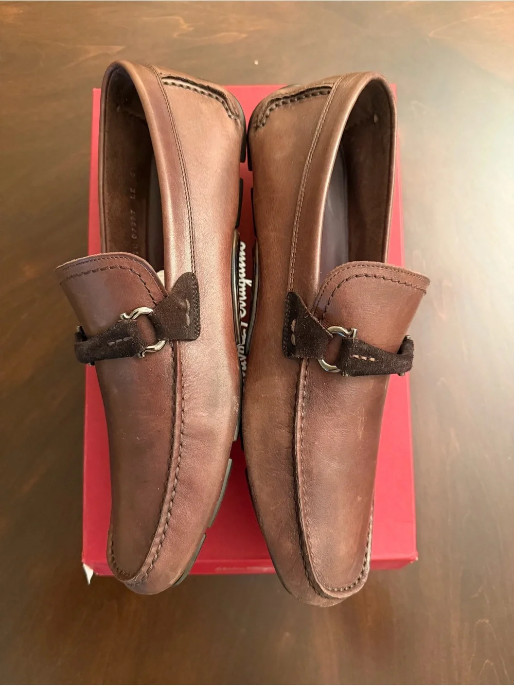 Salvatore Ferragamo Men’s Brown Leather Penny Loafers size 8.5